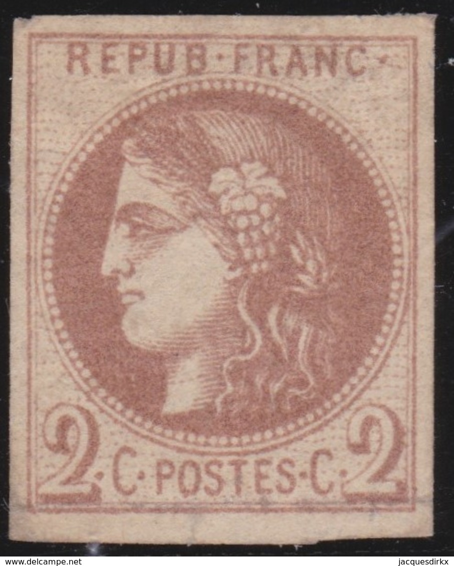 France  .   Yhtvert   .     40  Report  2?   (2 Scans)  .        (*)          .       Pas De Gomme  .   /   .     No Gum - 1870 Bordeaux Printing