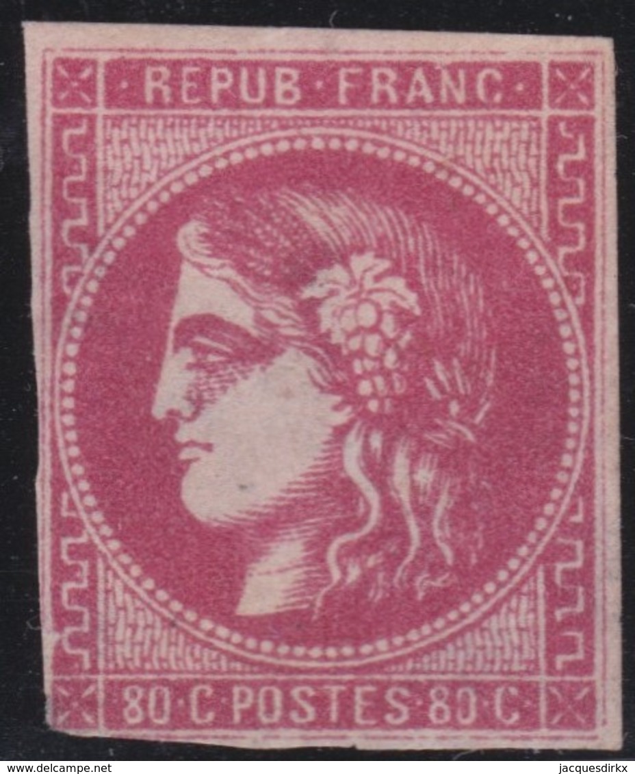 France  .   Yvert   .     49   (2 Scans)  .        (*)          .       Pas De Gomme  .   /   .     No Gum - 1870 Emissione Di Bordeaux