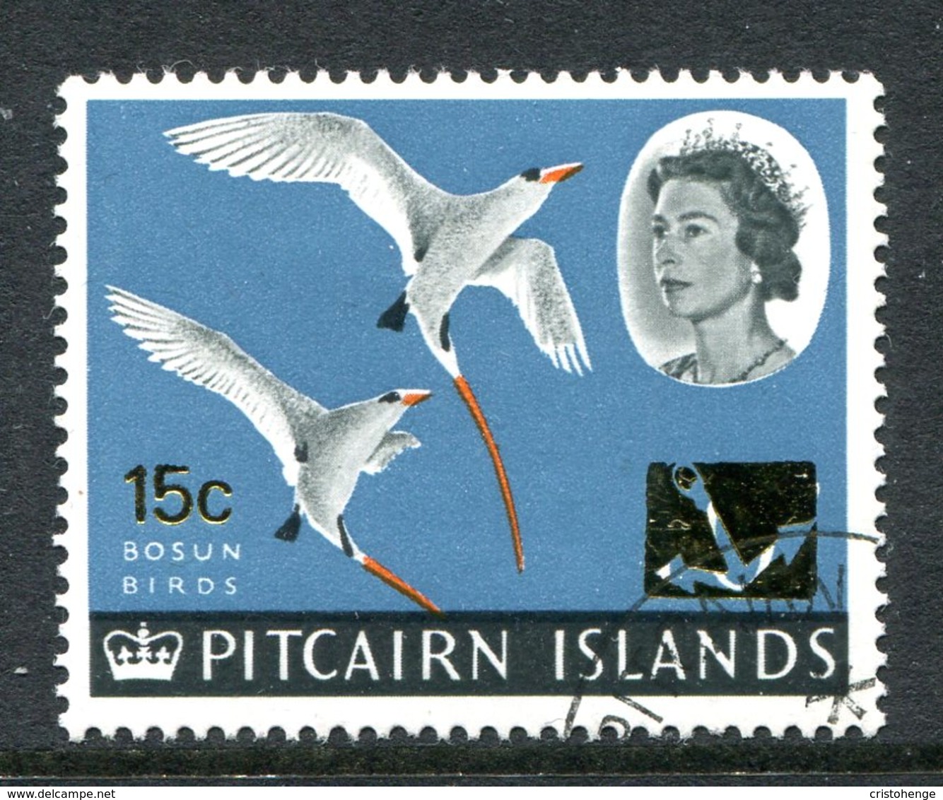 Pitcairn Islands 1967 QEII Decimal Currency Pictorials 15c On 10d Bosun Birds Used (SG 76) - Pitcairn Islands