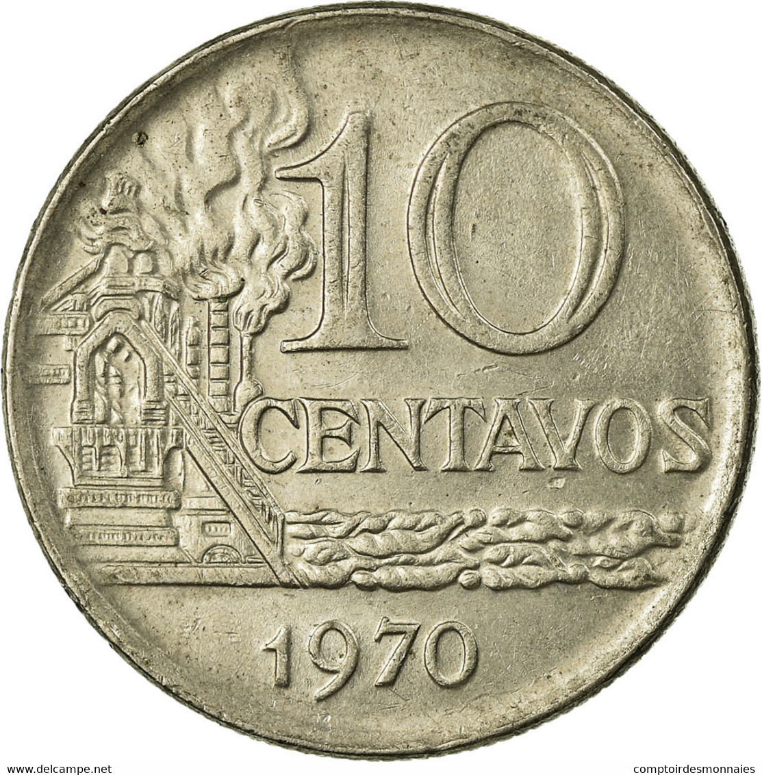 Monnaie, Brésil, 10 Centavos, 1970, TB+, Copper-nickel, KM:578.2 - Brésil