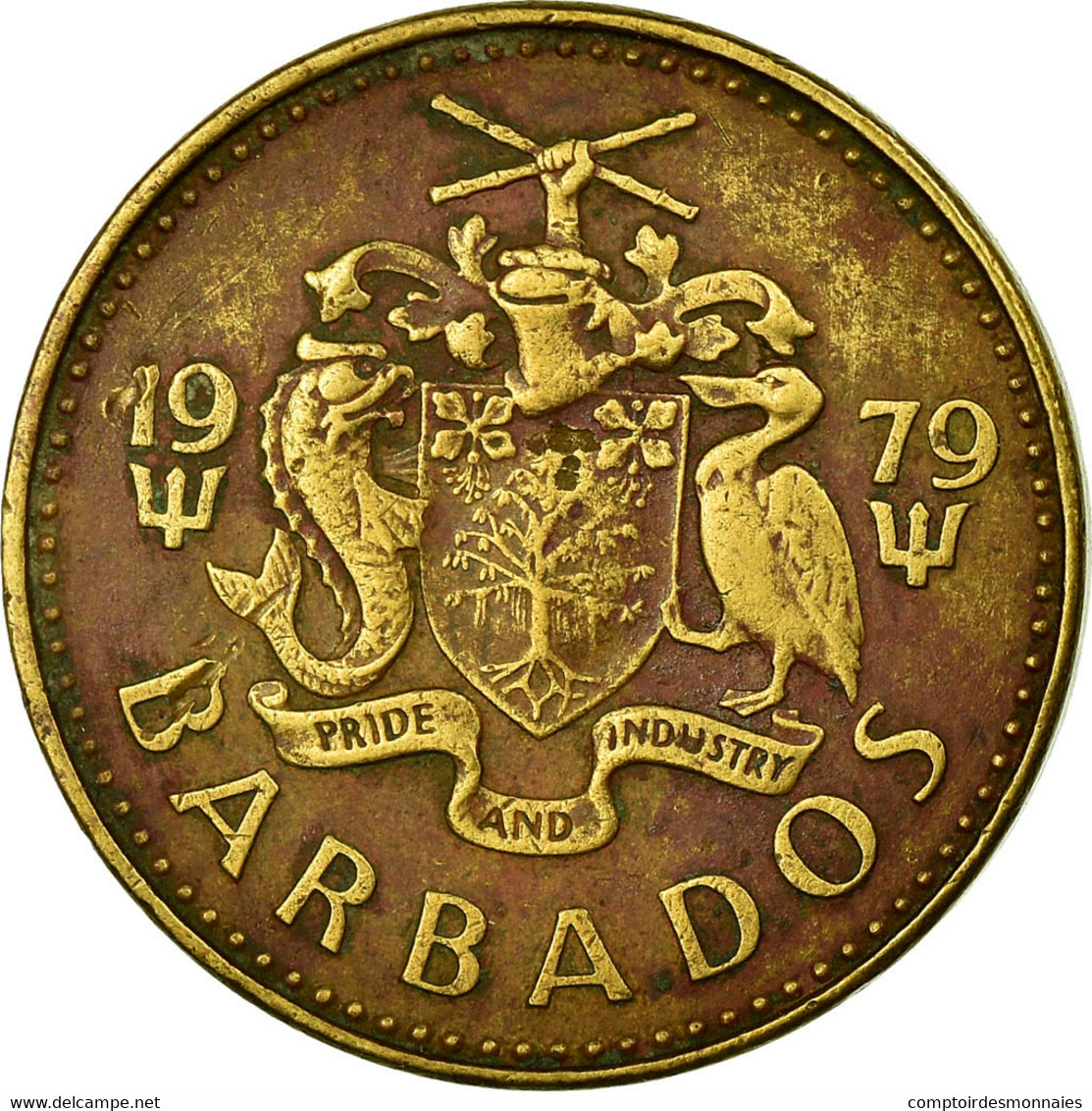 Monnaie, Barbados, 5 Cents, 1979, Franklin Mint, TTB, Laiton, KM:11 - Barbados