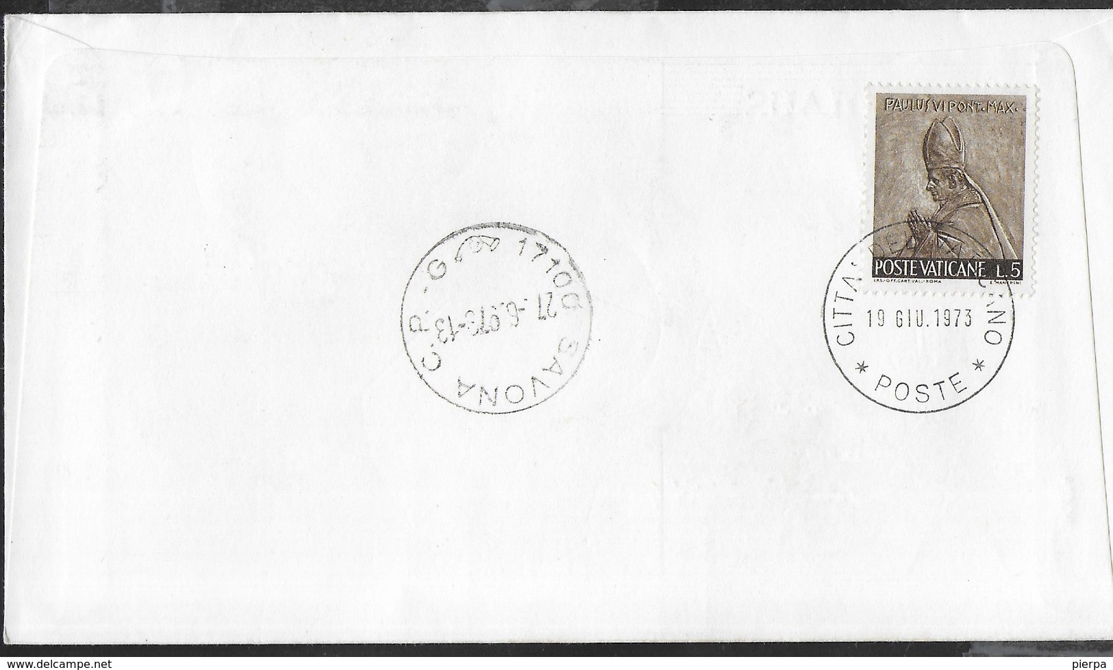 VATICANO - NICOLAUS COPERNICUS 1973  SU BUSTA RACCOMANDATA F.D.C.(RODIA) 19.06.1973 PER SAVONA - FDC