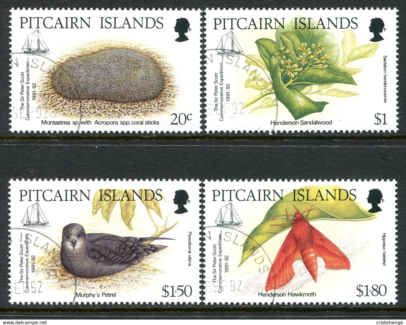 Pitcairn Islands 1992 Henderson Island Expedition Set Used (SG 418-421) - Pitcairn Islands