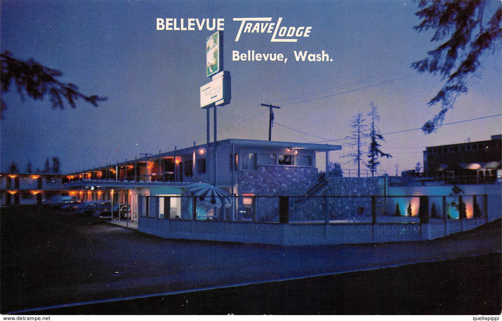 09508 "WASHINGTON - BELLEVUE - TRACE LODGE"  NOTTURNO.   CART  NON SPED - Bellevue