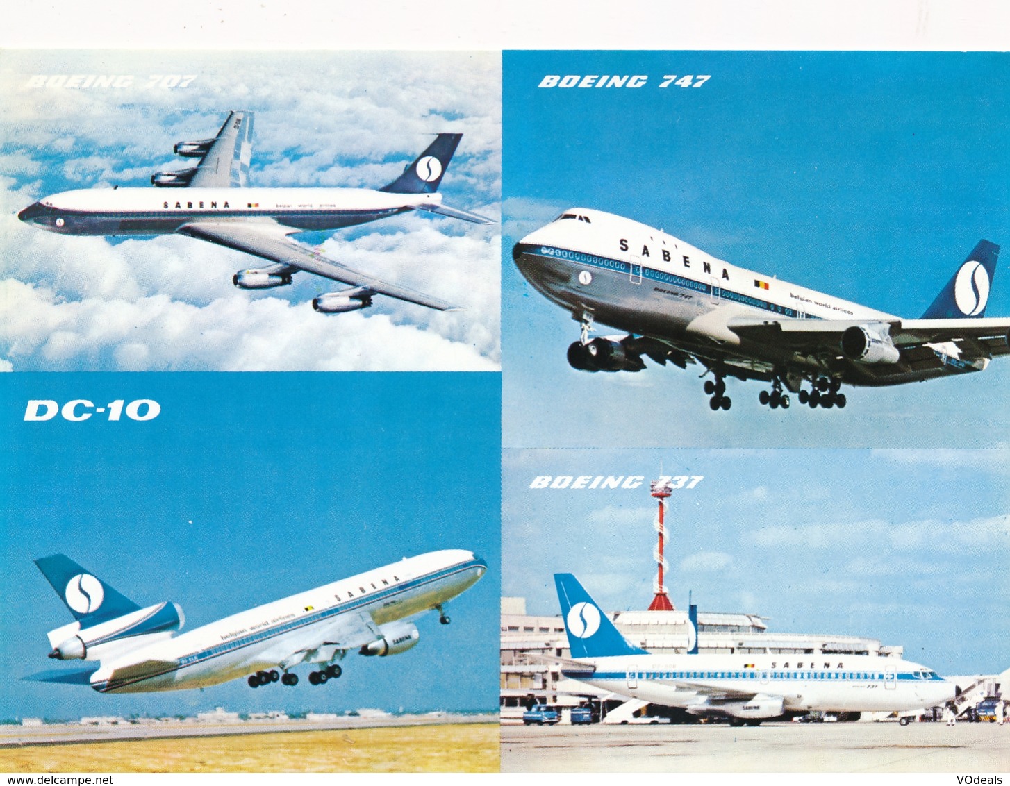 CP - Avion - Vliegtuig - Sabena - Boeing 707 - Boeing 747 - DC-10 - Boeing 737 - Autres & Non Classés