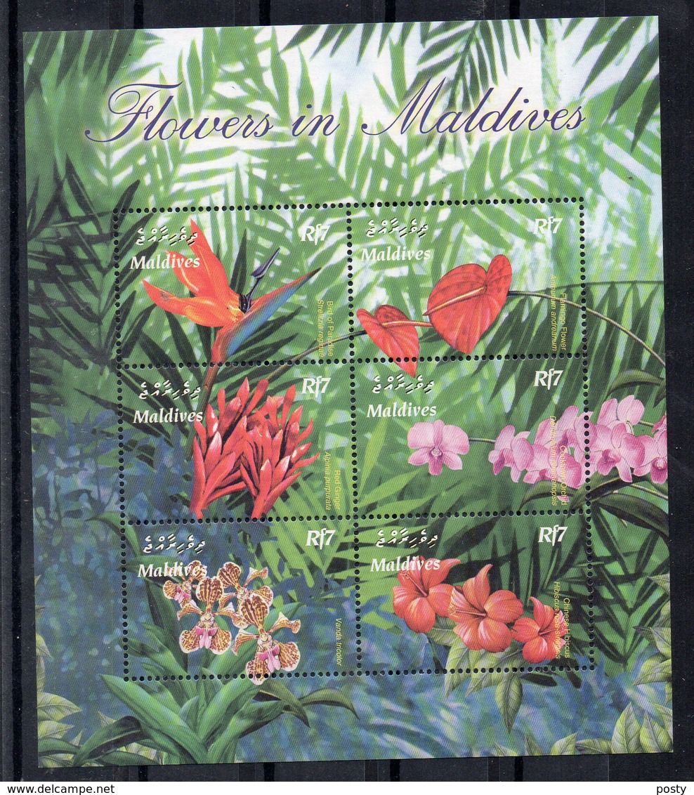 MALDIVES - B/F - M/S - FLEURS - FLOWERS - 2003 - - Maldives (1965-...)