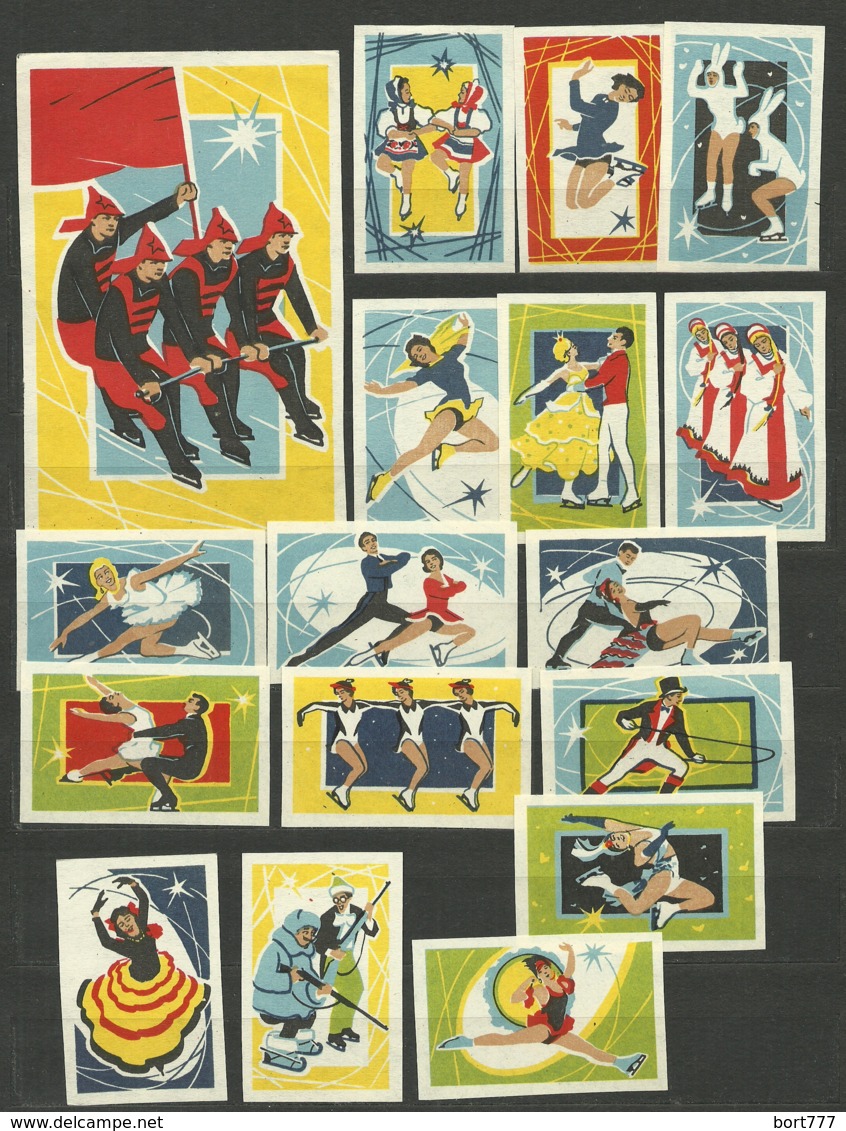 RUSSIA 1965 Matchbox Labels - Ballet On Ice (catalog # 140) - Matchbox Labels