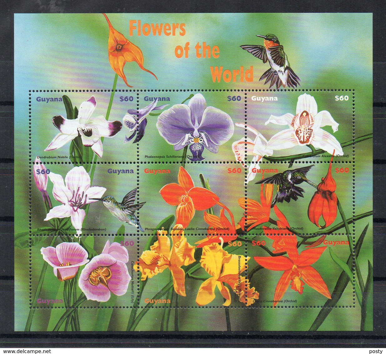 GUYANE - GUYANA - FLEURS - FLOWERS - M/S - B/F - 1999 - - Guyane (1966-...)