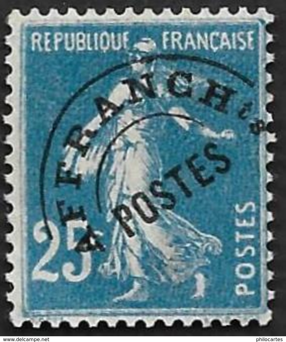 Preo  56 -  Semeuse 25c Bleu - Sans Gomme - 1893-1947