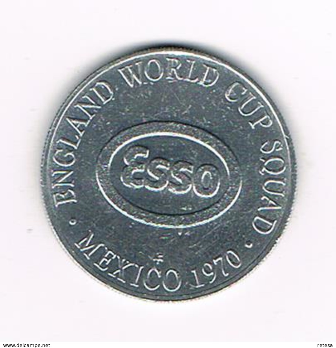 //  TOKEN  COLIN BELL  ENGLAND WORLD CUP  SQUAD  MEXICO  1970 ESSO - Pièces écrasées (Elongated Coins)