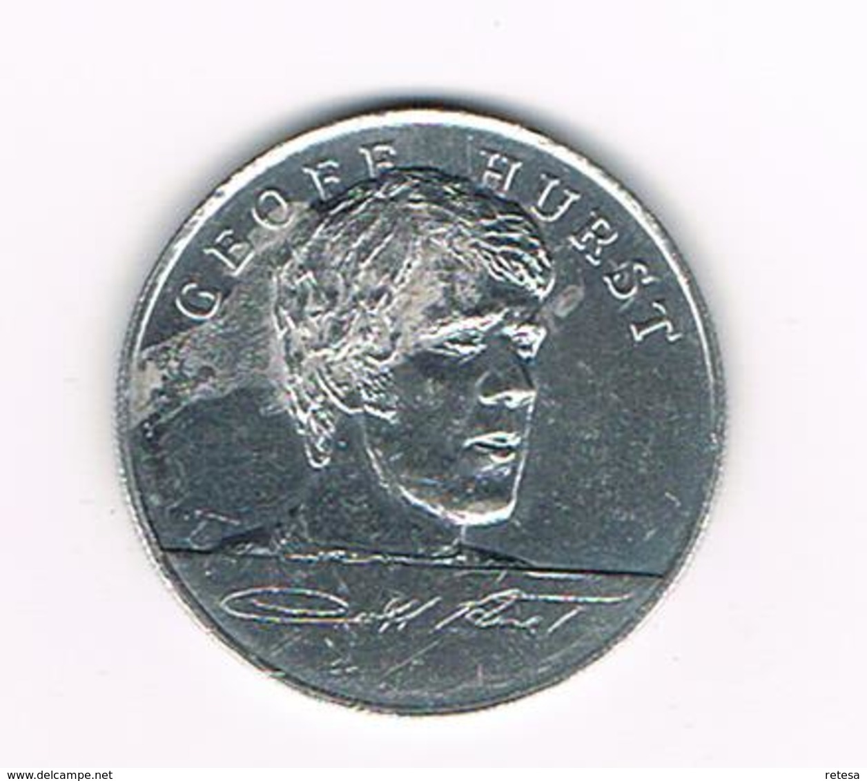 //  TOKEN  GEOFF HURST  ENGLAND WORLD CUP  SQUAD  MEXICO  1970 ESSO - Souvenirmunten (elongated Coins)