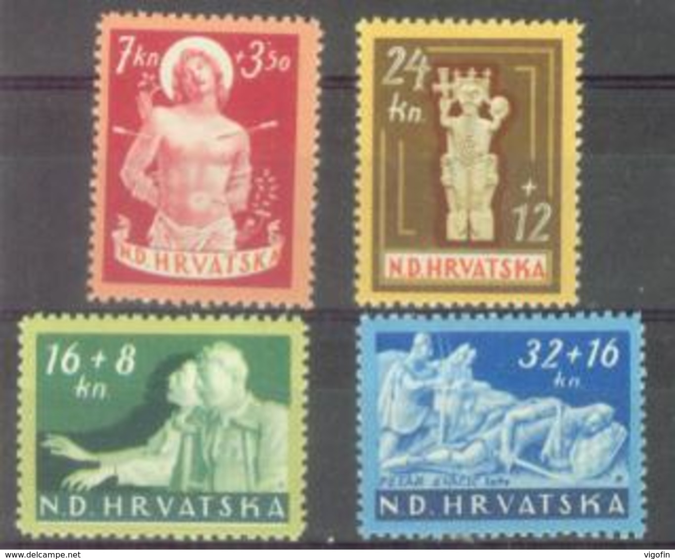 HR 1944-154-7 KRIGSBESCHADIGTE, CRAOTAIA-HRVATSKA, 1 X 4v, MNH - Croatia