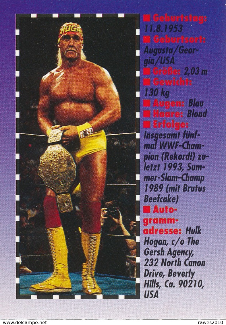 USA Hulk Hogan Wrestling - BRAVO - Sammelbild Aus Den 90-ziger Jahren - Sport