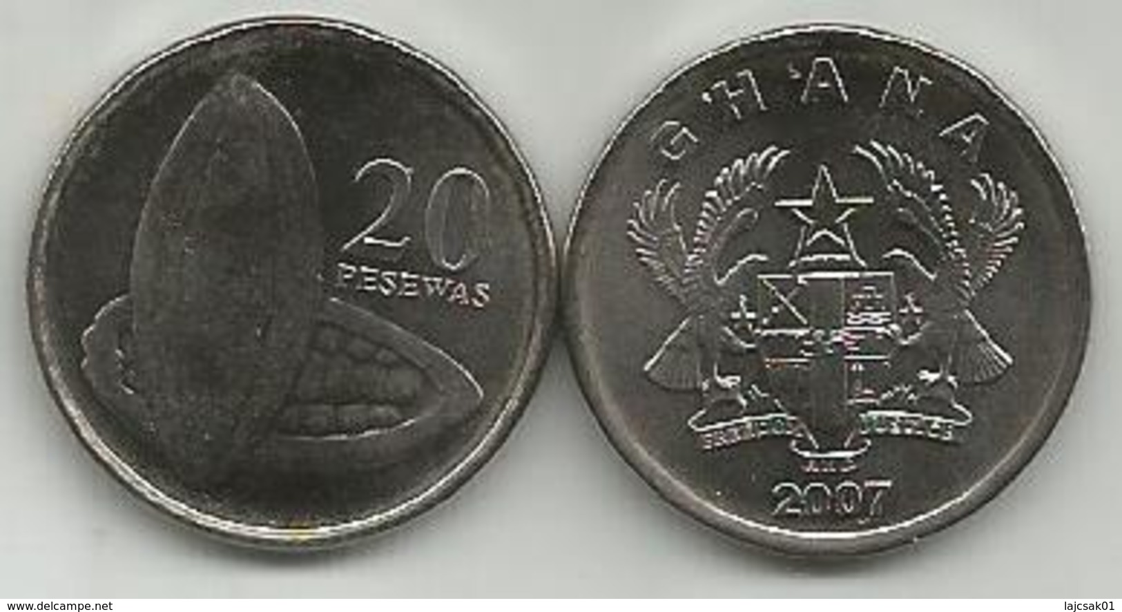 Ghana 20 Pesewas 2007. UNC - Ghana