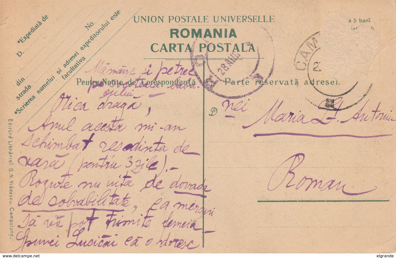 Old Postcard Salutari Din Rucar Litho - Romania