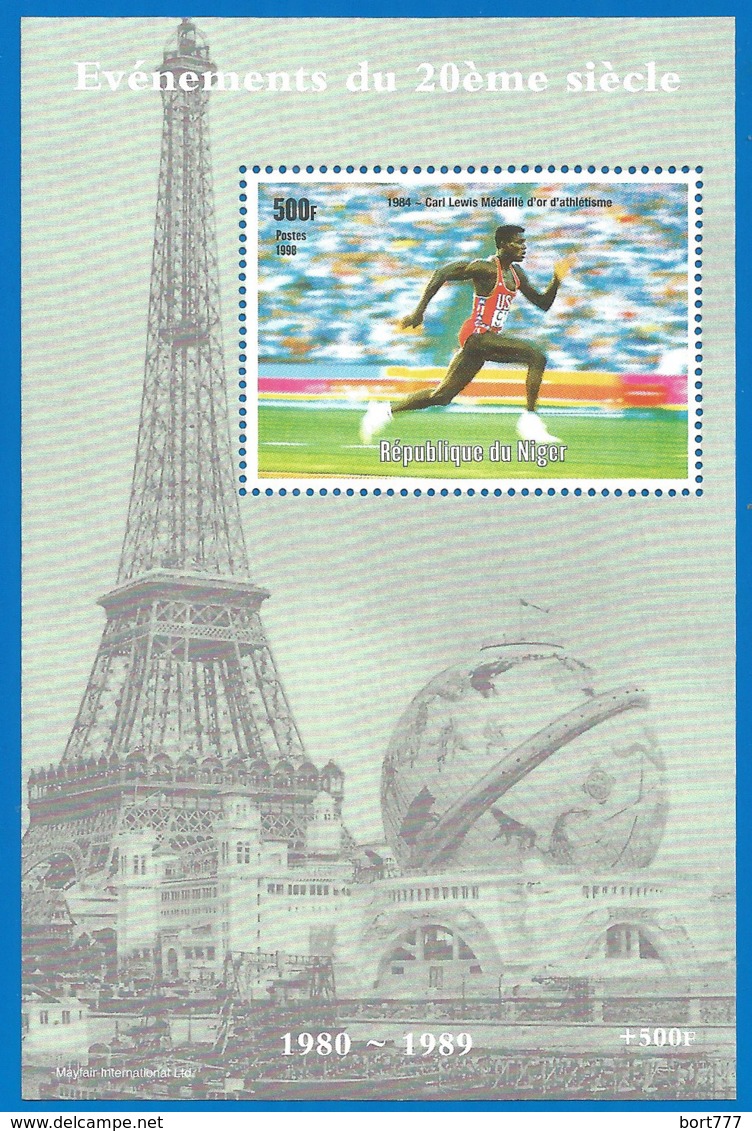 MILLENIUM 1998 Mint Block MNH(**) Carl Lewis - Fantasy Labels