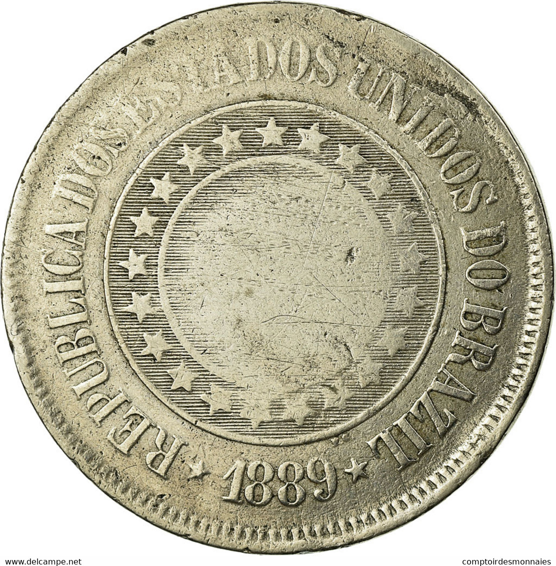 Monnaie, Brésil, 200 Reis, 1889, TB, Copper-nickel, KM:493 - Brésil