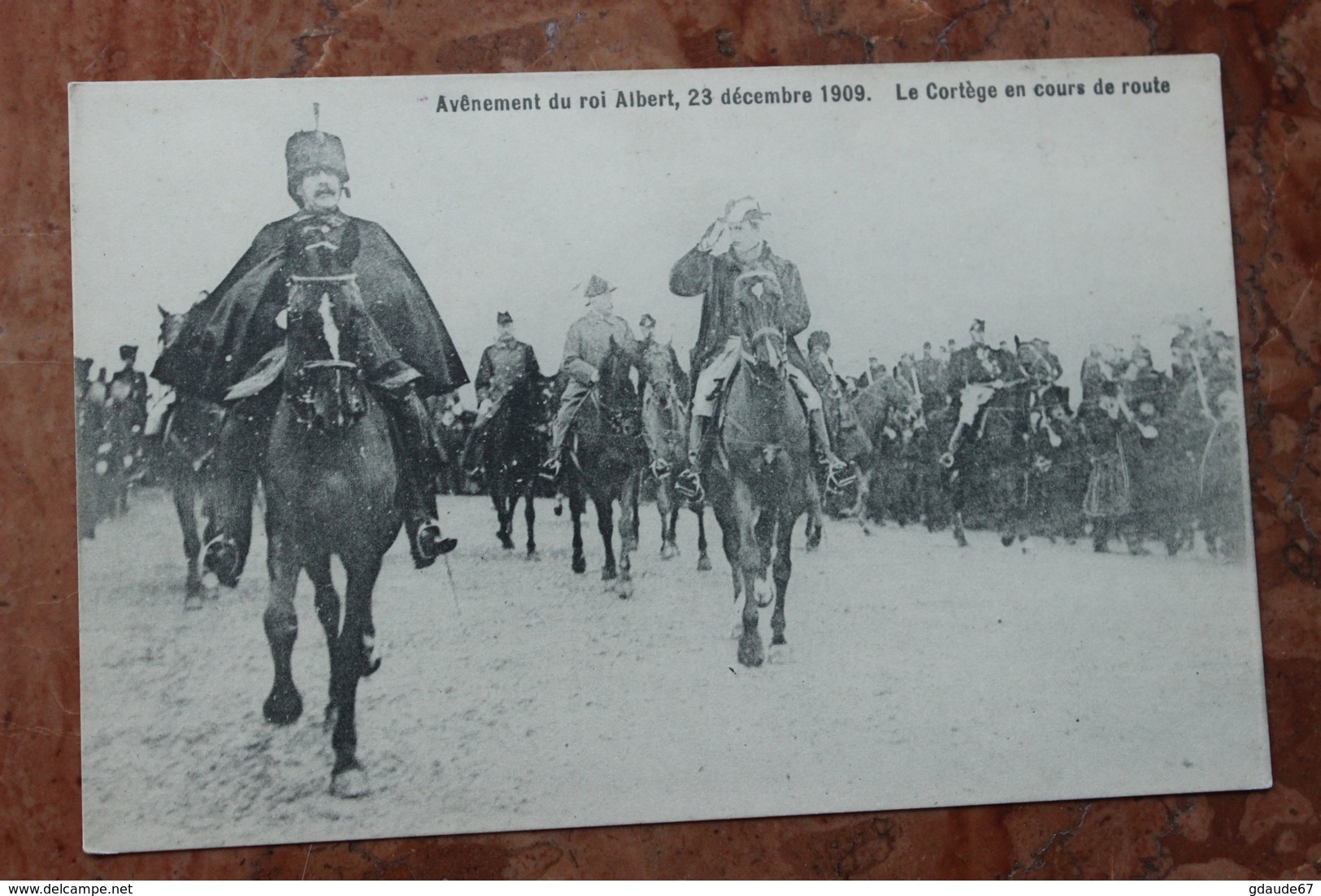 AVENEMENT DU ROI ALBERT 23 DECEMBRE 1909 - LE CORTEGE EN COURS DE ROUTE - Autres & Non Classés