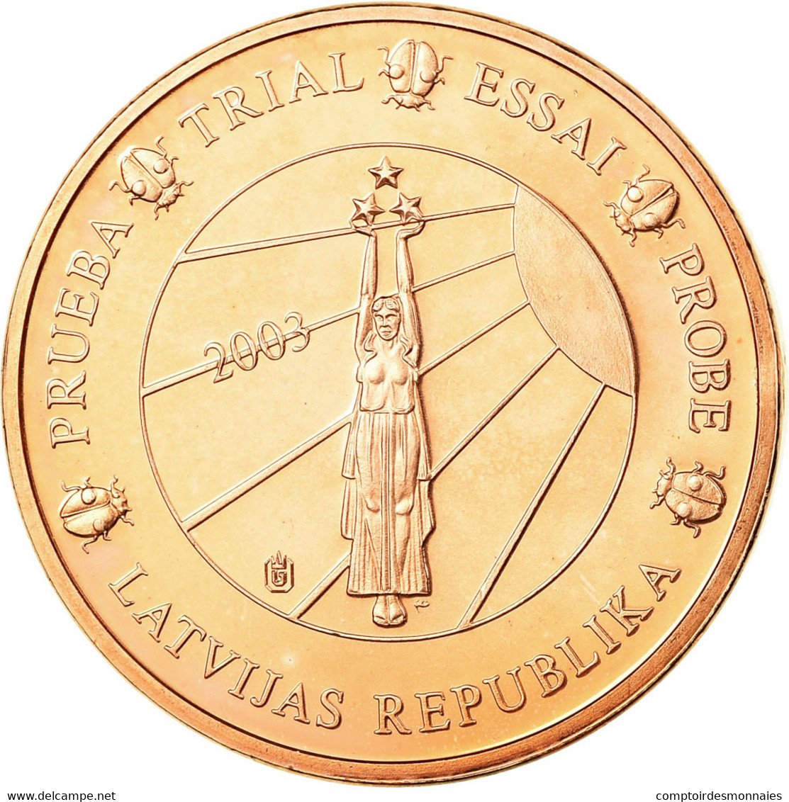 Latvia, 5 Euro Cent, 2003, SPL, Copper Plated Steel - Pruebas Privadas