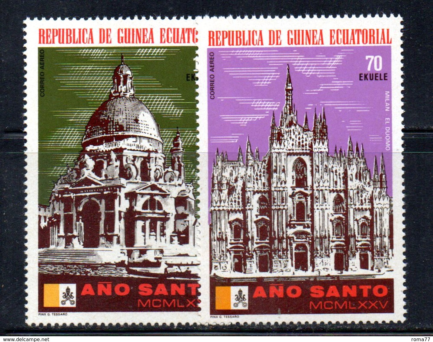 ETP393 - GUINEA EQUATORIALE , AEREA Serie  Dentellata. ***  MNH (2380A) . ANNO SANTO BASILICHE - Guinea Equatoriale