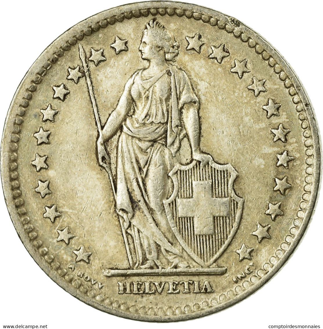 Monnaie, Suisse, 2 Francs, 1944, Bern, TB+, Argent, KM:21 - Autres & Non Classés