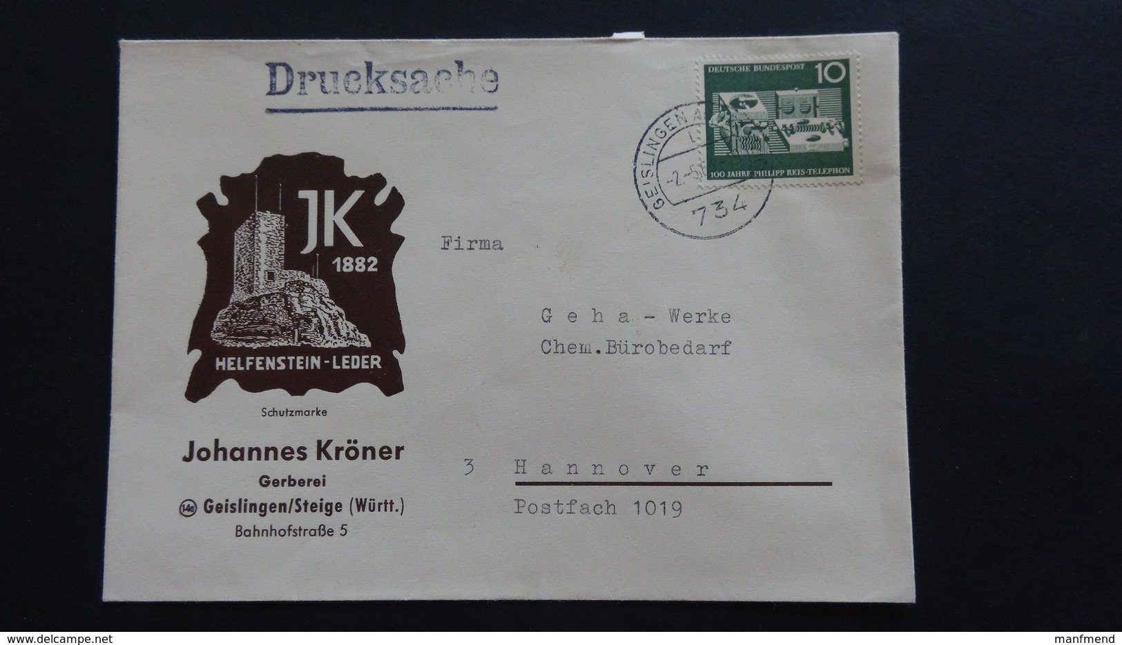 Germany - 1961 - Mi:DE 373, Sn:DE 846, Yt:DE 245 On Envelope - Look Scan - Briefe U. Dokumente