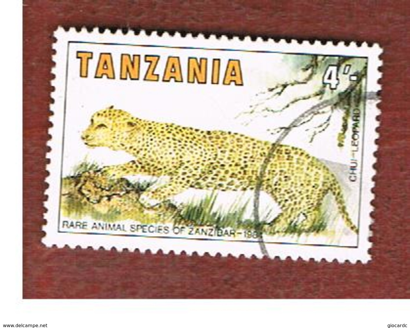 TANZANIA  -  SG 421  -    1985  RARE ZANZIBAR ANIMAS: LEOPARD    - USED ° - Tanzania (1964-...)