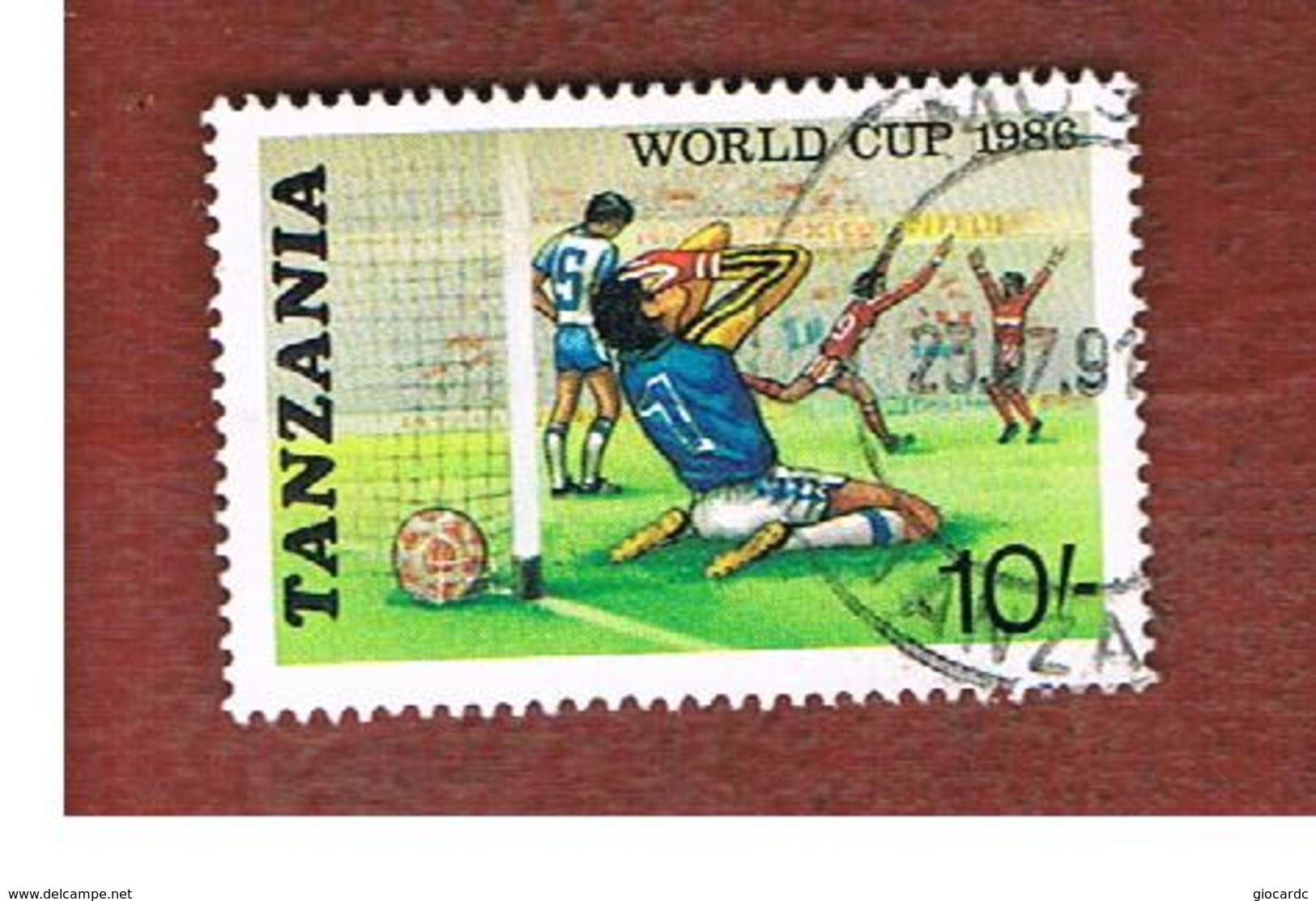 TANZANIA  -  SG 496  -    1986   WORLD CUP FOOTBALL   - USED ° - Tanzania (1964-...)