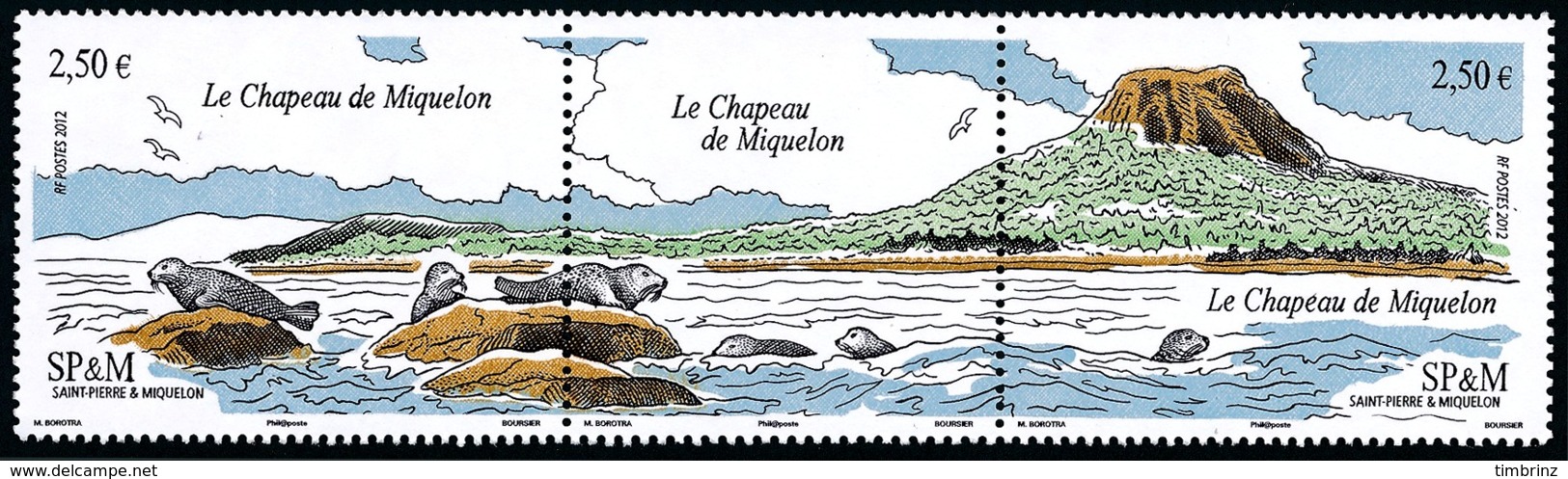 ST-PIERRE ET MIQUELON 2012 - Yv. 1055 Et 1056 Tryptique **  - Le Chapeau De Miquelon  ..Réf.SPM11639 - Neufs