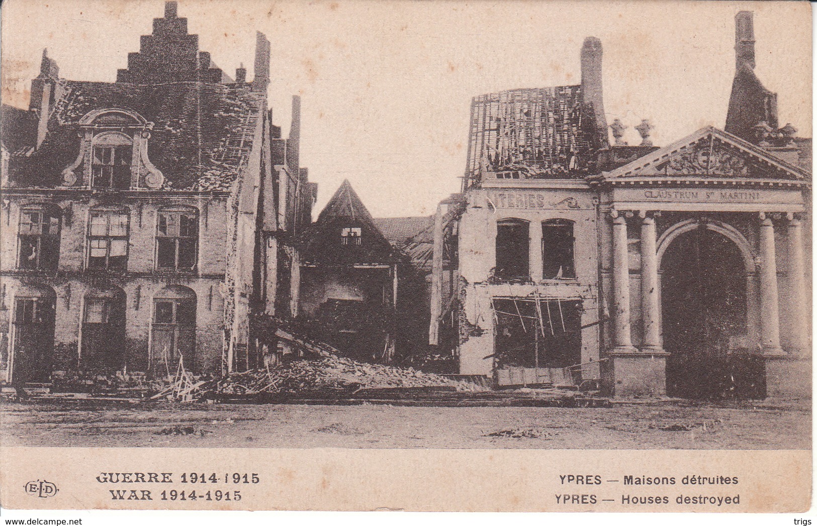 Ypres (1914-1915) - Maisons Détruites - Ieper