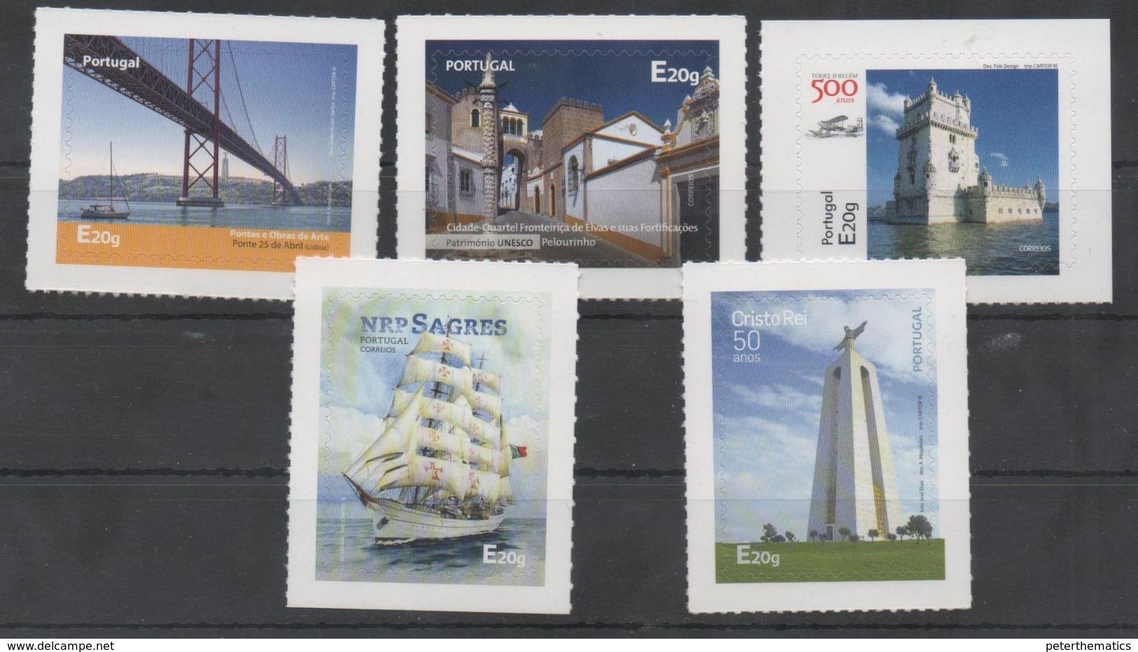 PORTUGAL ,2016, MNH,LISBON, ALENTEJO, BRIDGES, TOWERS, CASTLES, SHIPS, 5v - Castles