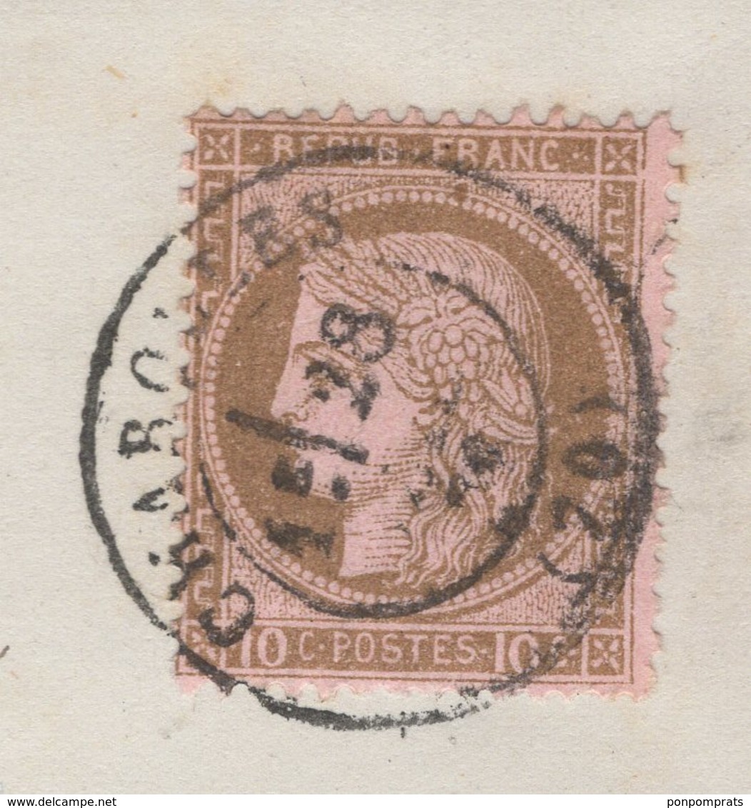 SAONE ET LOIRE: Pli Imprimé Avec 10c CERES Dentelée Oblt CàD Type 17 De CHAROLLES  > CHAROLLES - 1849-1876: Période Classique