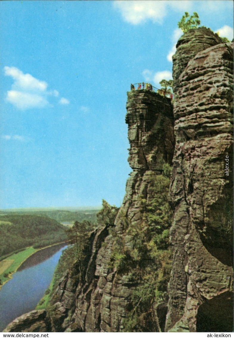 Ansichtskarte Rathen Basteifelsen (Sächsische Schweiz) 1974 - Rathen