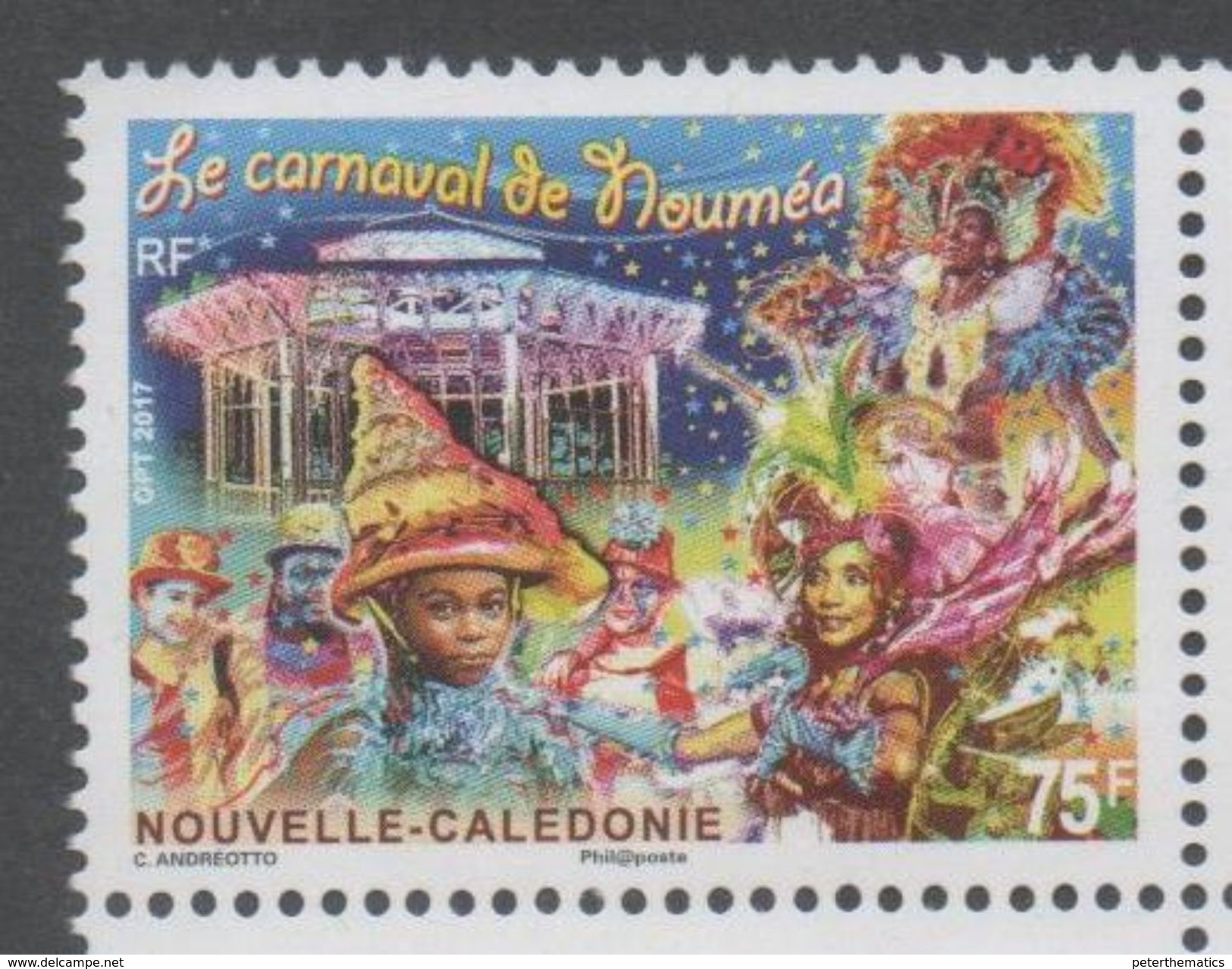 NEW CALEDONIA ,2017 ,MNH, CARNIVAL, DOLPHINS, BOATS, 1v - Carnival