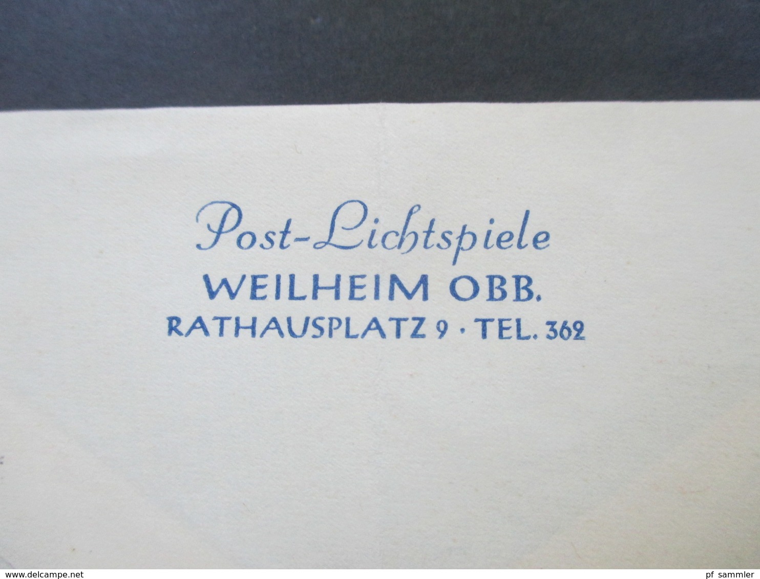 BRD 1955 Int. Briefmarkenausstellung Westropa Nr. 218 EF Vom Oberrand! Post Lichtspiele Weilheim OBB. - Briefe U. Dokumente