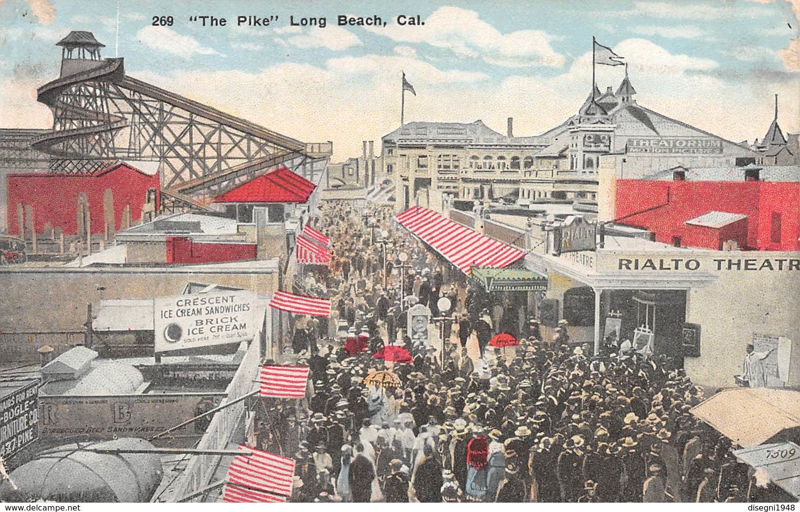 M08606 "THE PIKE-LONG BEACH-CAL."ANIMATA-LUNA PARK-CART. ORIG. NON SPED. - Long Beach