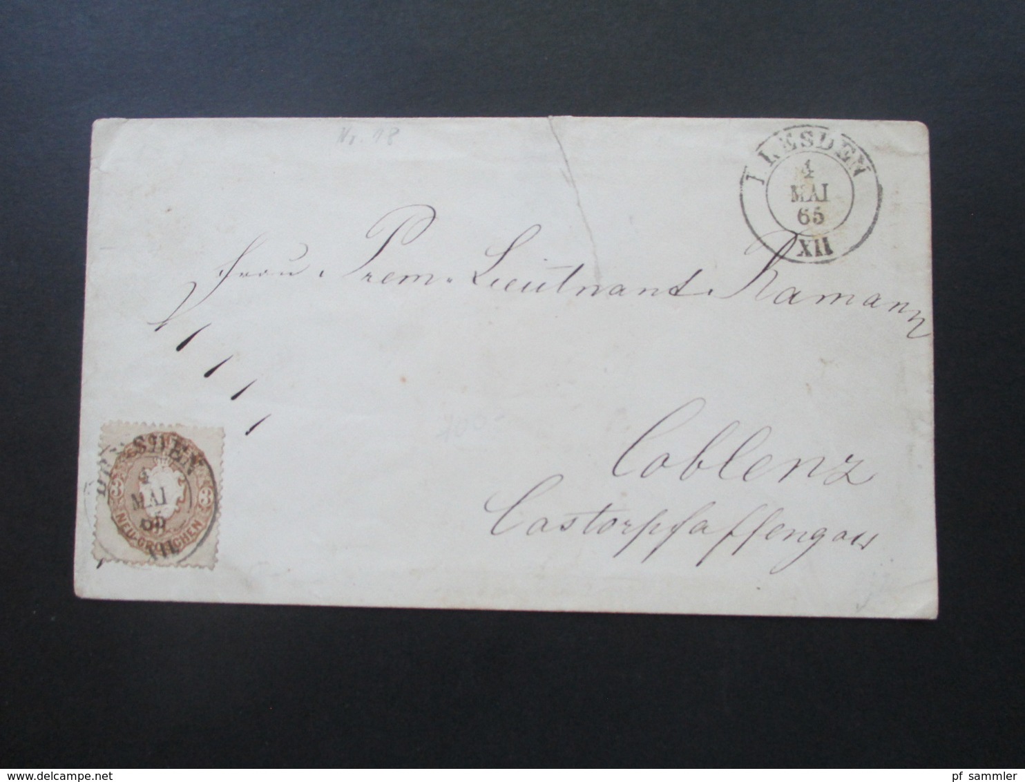 AD Sachsen 1865 Nr. 18 EF Stempel K2 Dresden Nach Coblenz Gesendet Ausgabe No 3 - Saxe