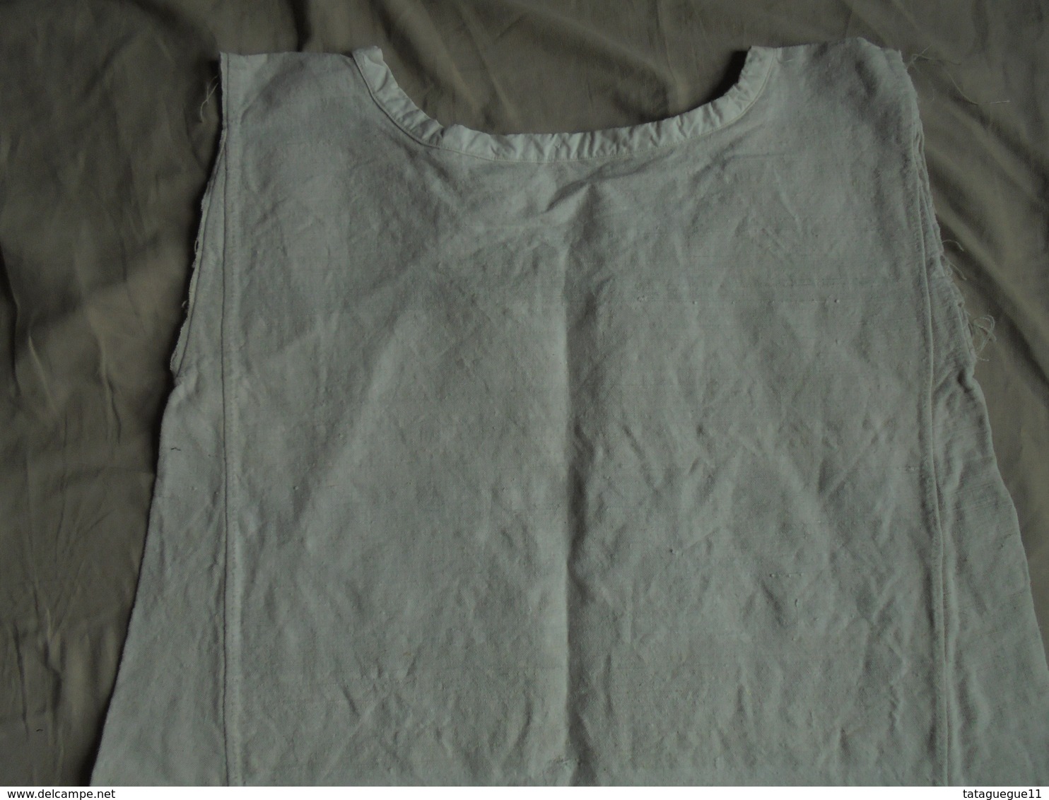 Ancien - Grande chemise en lin Monogramme MT (manches coupées)