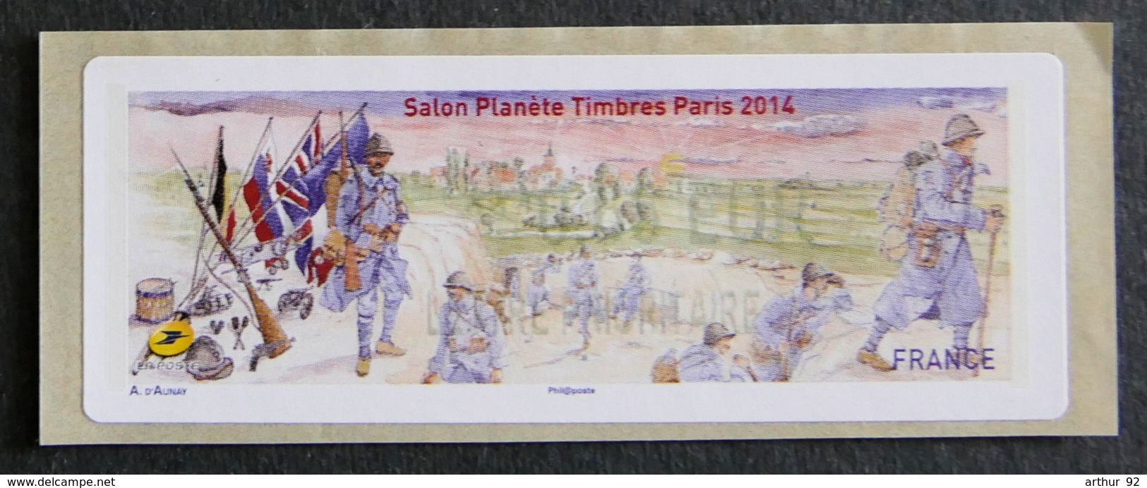 FRANCE - VIGNETTES ILLUSTREES - VIG 154 - 2014 - SALON PLANETE TIMBRES - PARIS - 2010-... Abgebildete Automatenmarke