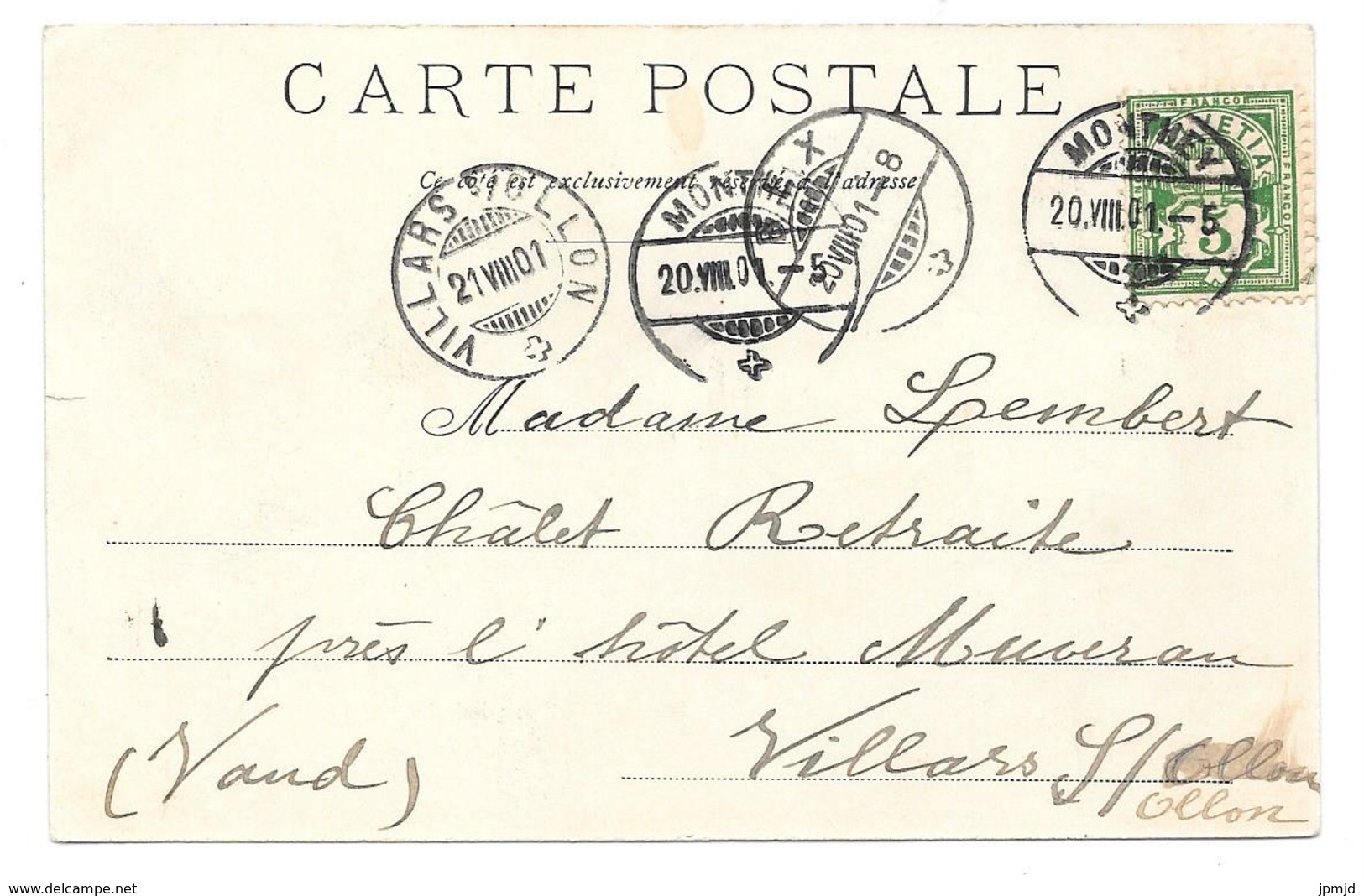 Monthey - Vue Générale - Cpa "précurseur" 1901 - Ed. J.J. N° 1855 - Monthey