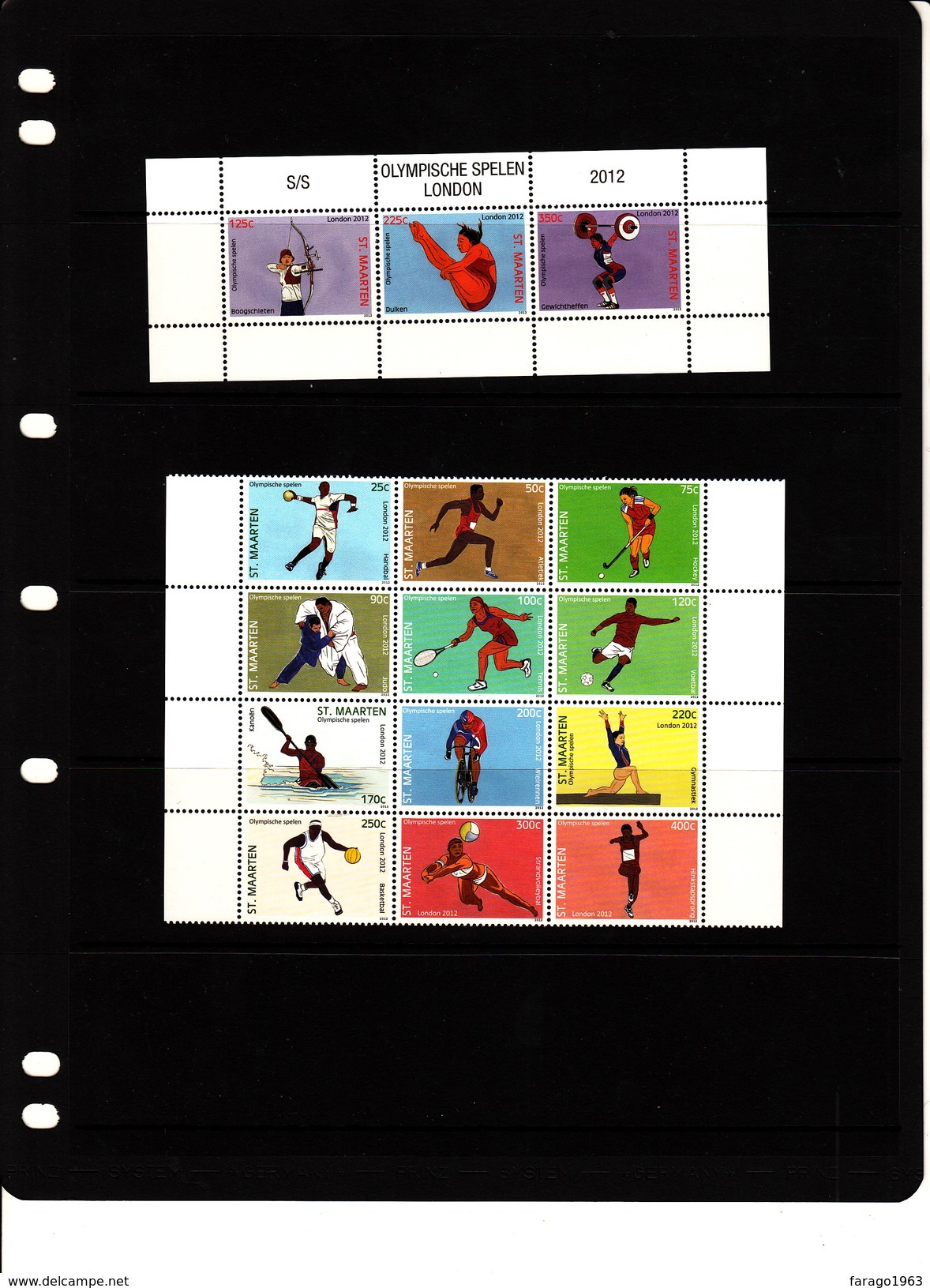 2012 St. Maarten London Olympics Basketball Cycling Volleyball   Complete Set Of 12 + Souvenir Sheet MNH @70% FACE VALUE - Curaçao, Antilles Neérlandaises, Aruba