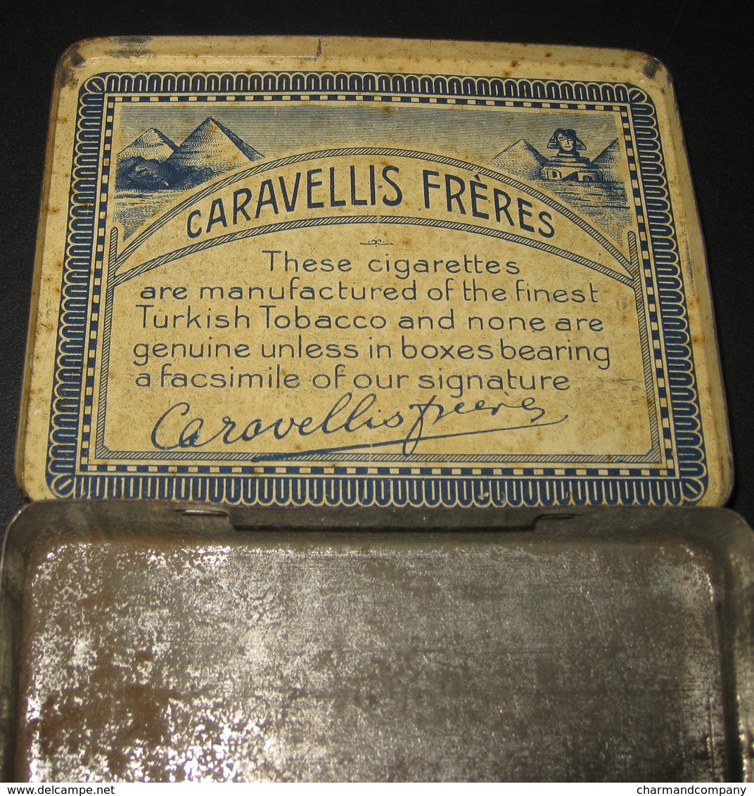 Caravellis Frères - Boîte 20 Cigarettes BOUQUET - Turkish Tobacco - Egyptian Cigarettes - 7 Scans - Tabaksdozen (leeg)