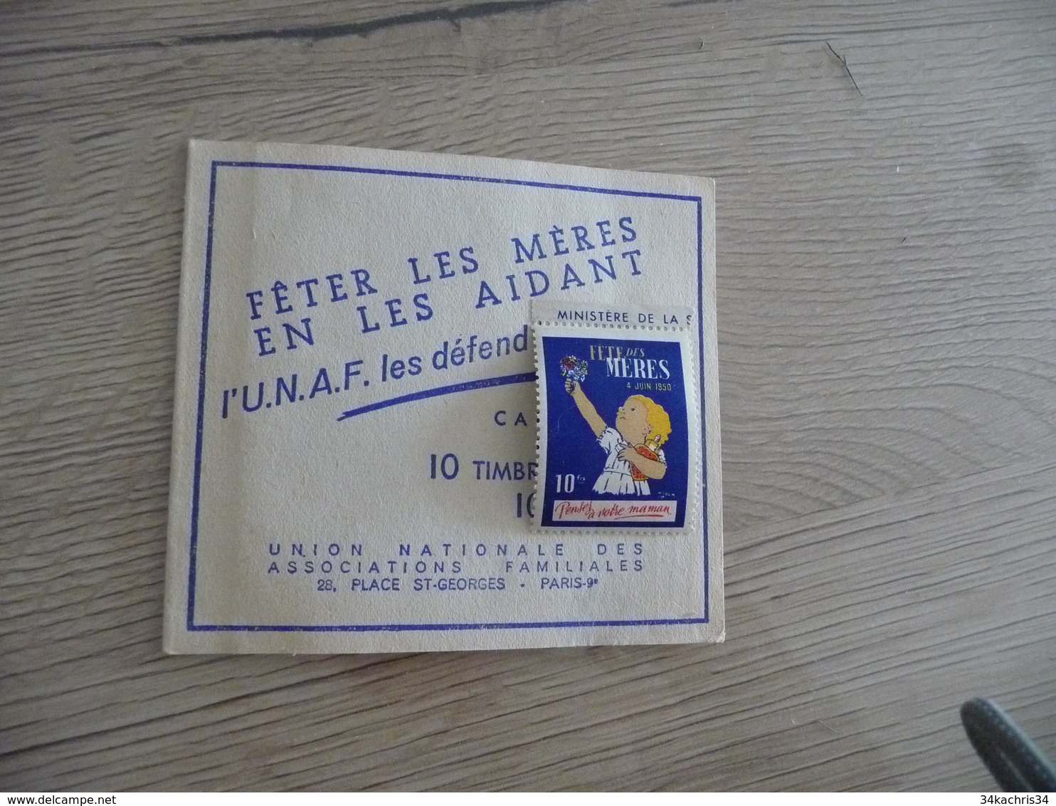 Carnet Incomplet Commémoratif Fête Des Mères U.N.A.F  04/0/1950 - Commemorrativi