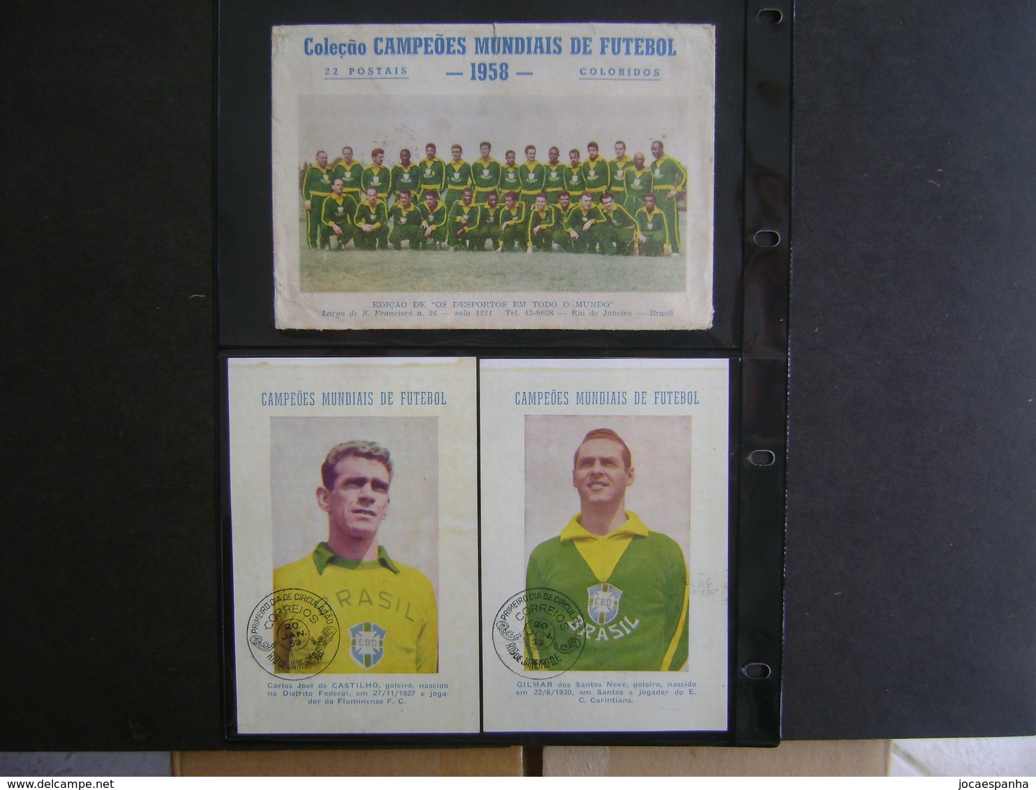 BRAZIL - RARE 22 POSTCARDS MORE ENVELOPE OF 1958 WORLD SOCCER CHAMPION SELECTION IN THE STATE - Soccer