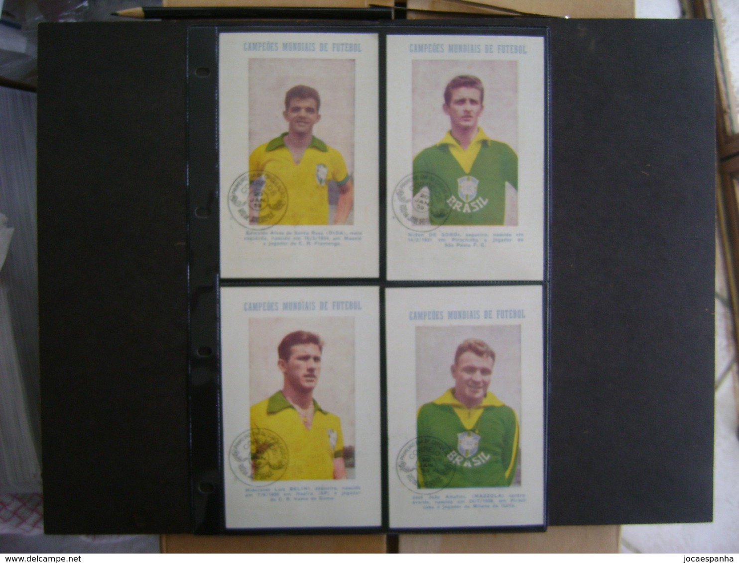 BRAZIL - RARE 22 POSTCARDS MORE ENVELOPE OF 1958 WORLD SOCCER CHAMPION SELECTION IN THE STATE - Voetbal