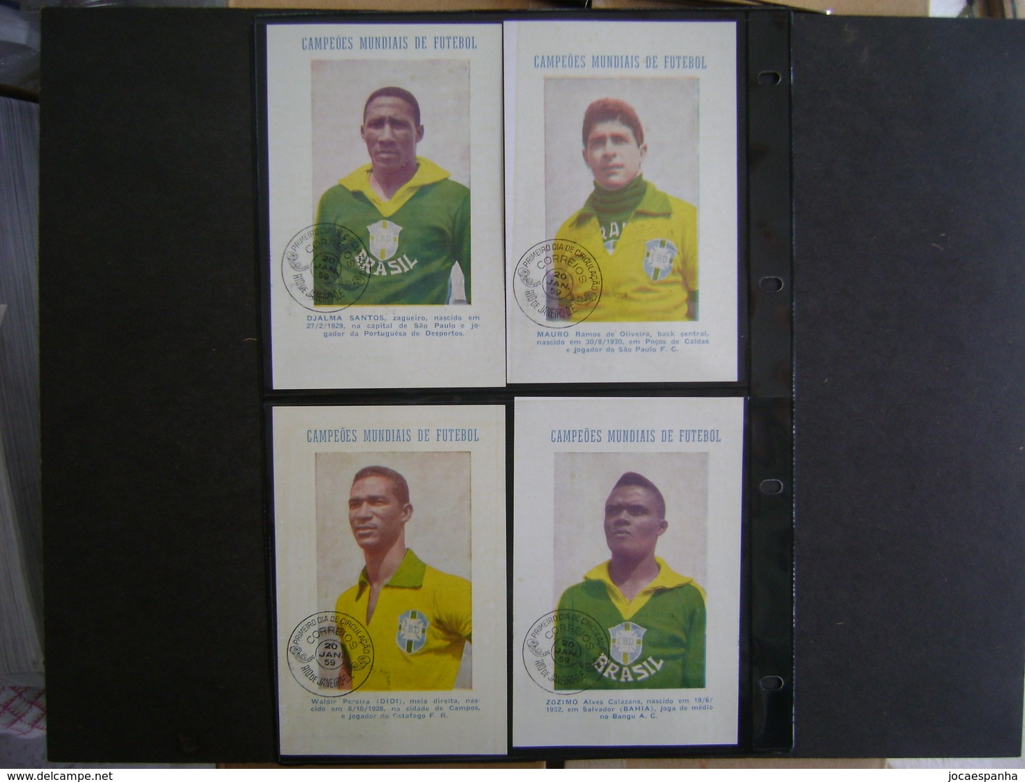 BRAZIL - RARE 22 POSTCARDS MORE ENVELOPE OF 1958 WORLD SOCCER CHAMPION SELECTION IN THE STATE - Voetbal