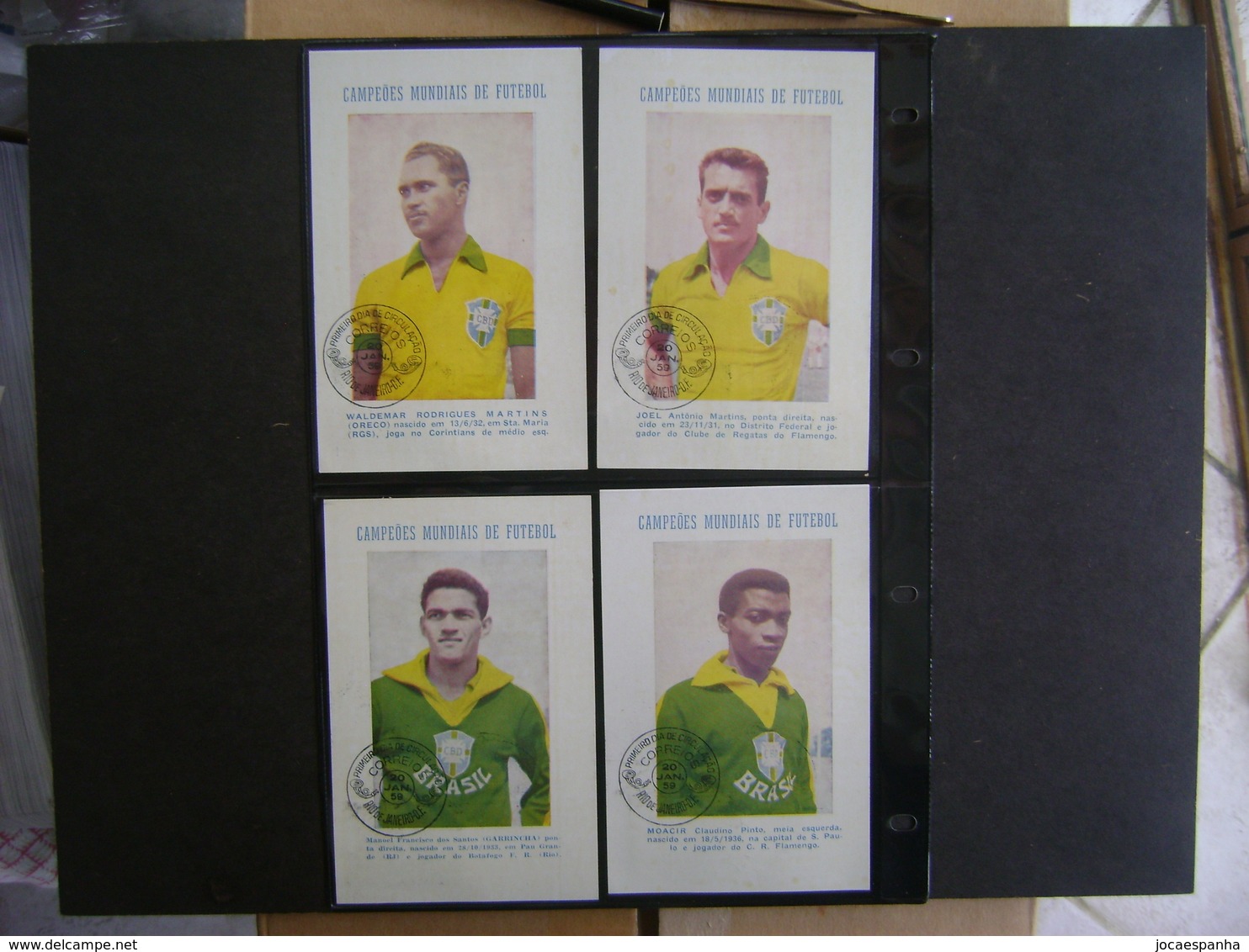 BRAZIL - RARE 22 POSTCARDS MORE ENVELOPE OF 1958 WORLD SOCCER CHAMPION SELECTION IN THE STATE - Voetbal