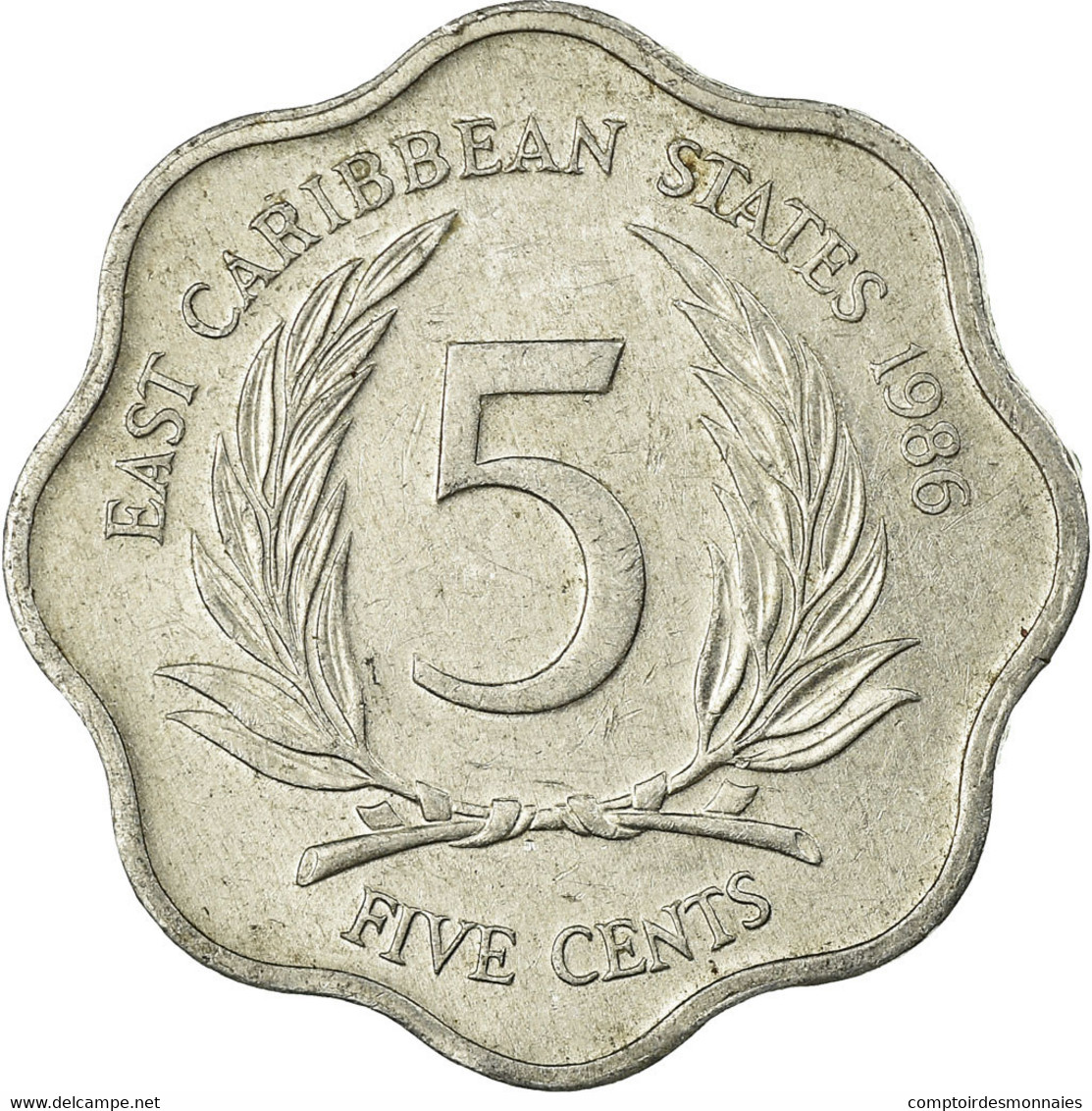 Monnaie, Etats Des Caraibes Orientales, Elizabeth II, 5 Cents, 1986, TB+ - Caribe Oriental (Estados Del)