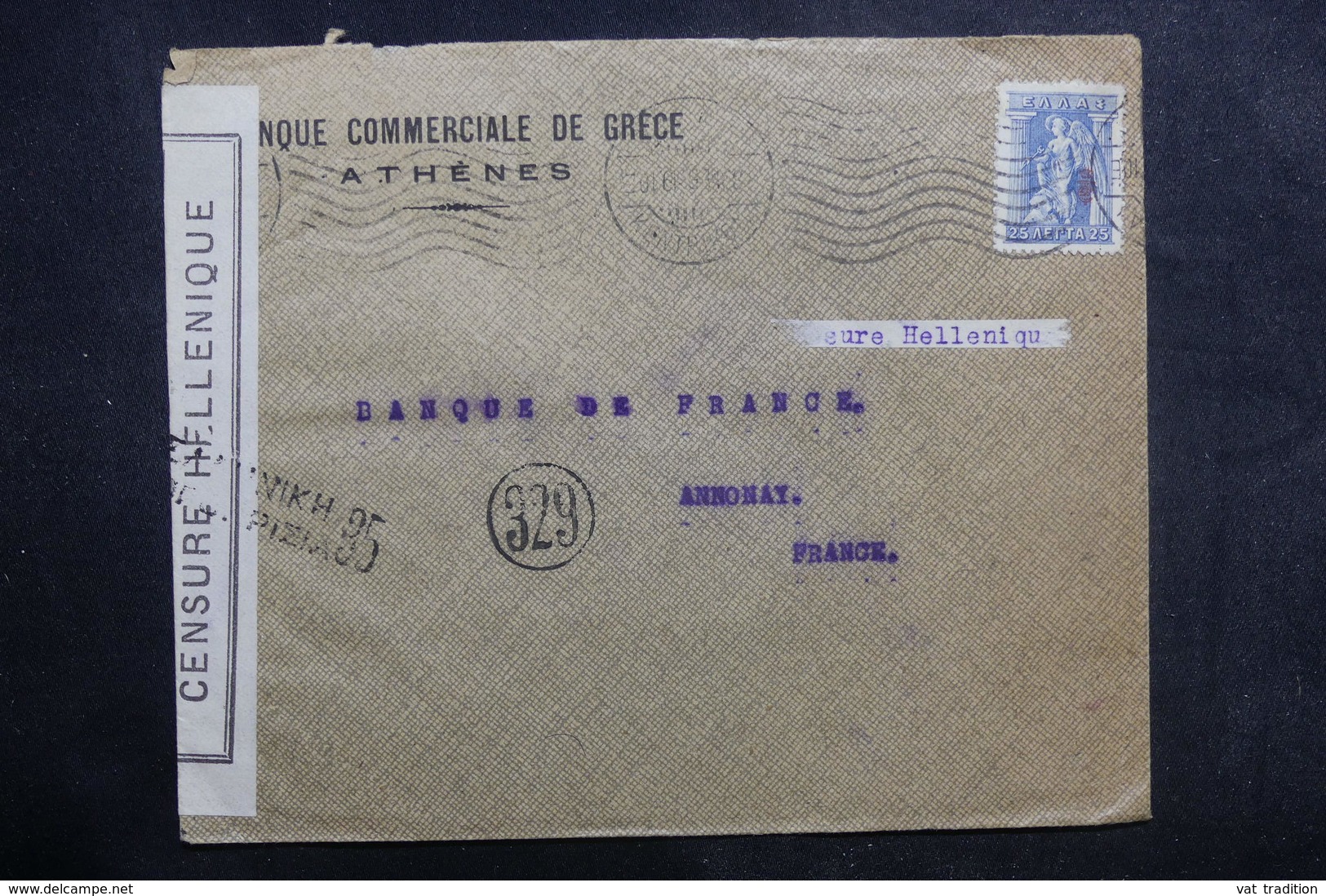 GRECE - Enveloppe De Athènes Pour La France Avec Contrôle Postal - L 41063 - Storia Postale