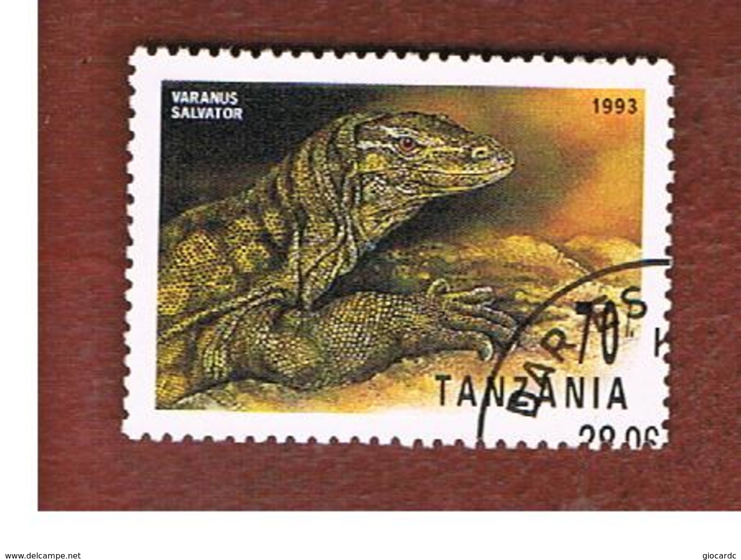 TANZANIA  -  SG 1530  -    1993  REPTILES: VARANUS SALVATOR           - USED ° - Tanzania (1964-...)